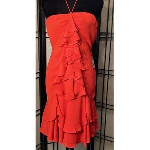 Express Conscious Exit Red Halter Convertible To Strapless Dress Size 2